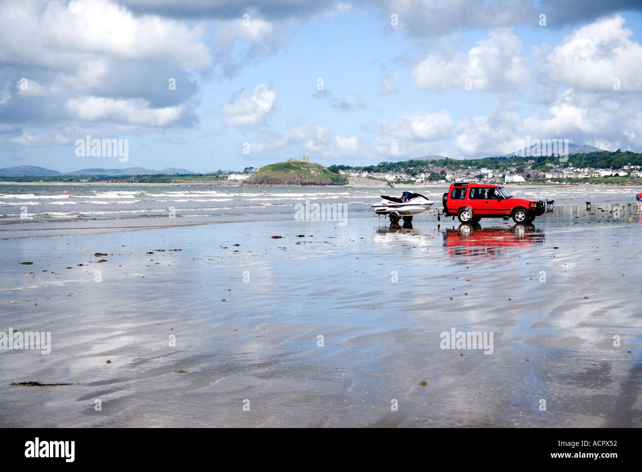 Jet ski on Black Rock Sands North Wales Stock Photo - Alamy