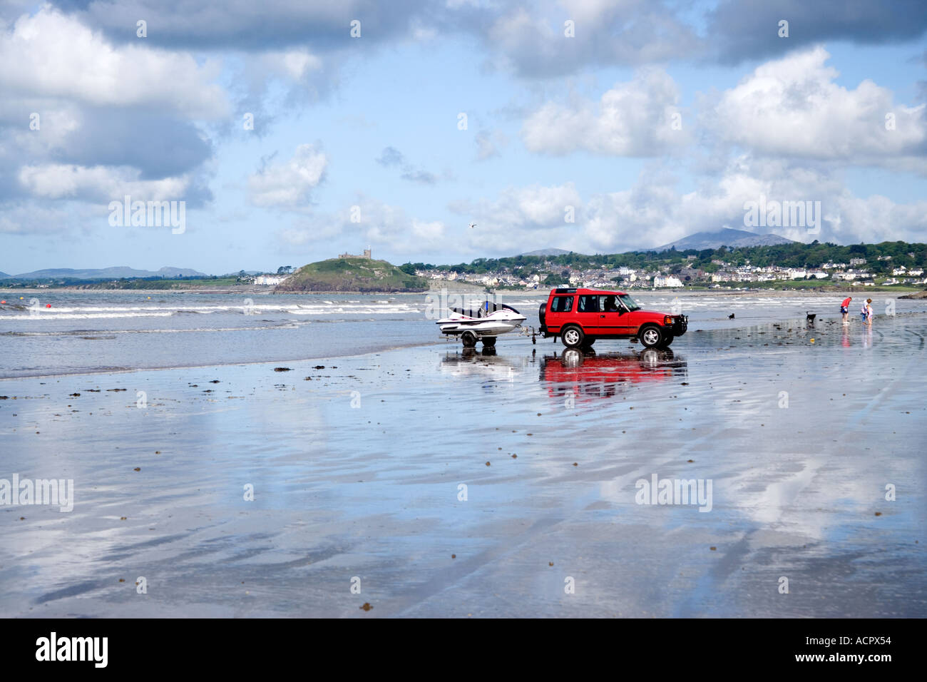 Beach warden on Black Rock Sands North Wales Stock Photo - Alamy