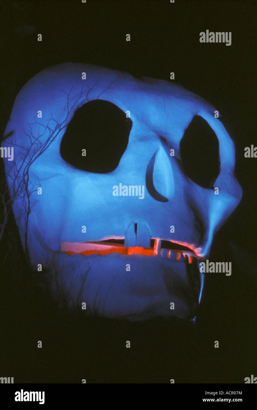 eerie blue skull mystery fantasy intrigue Stock Photo