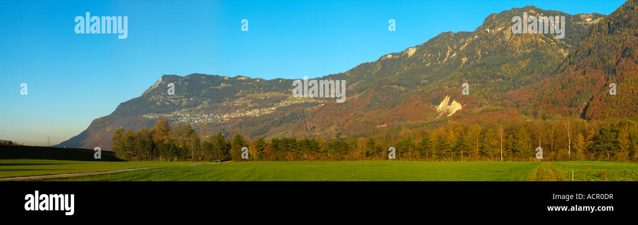 Panoramic view of Liechtenstein in late fall, Triesen LI Stock Photo ...