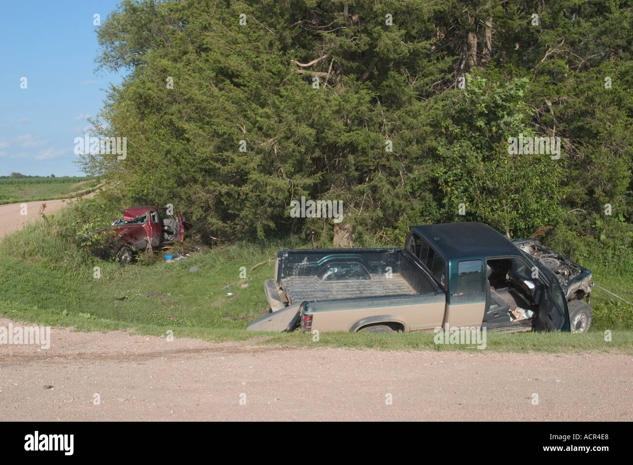 Deputy sheriffs at the scene of a traffic accident. Saline County