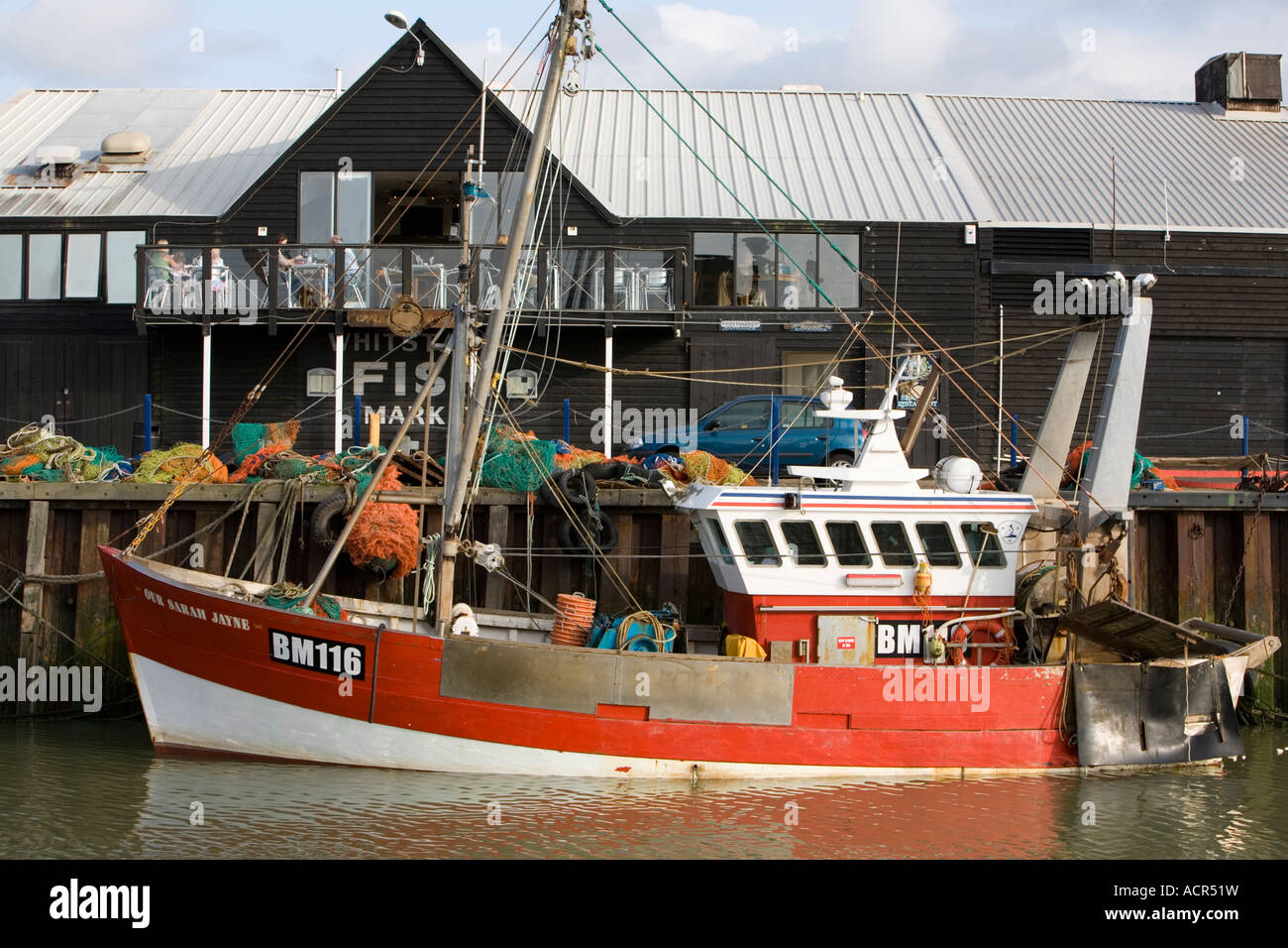 Fishing boat moored at Whitstable Harbour Stock Photo - Alamy