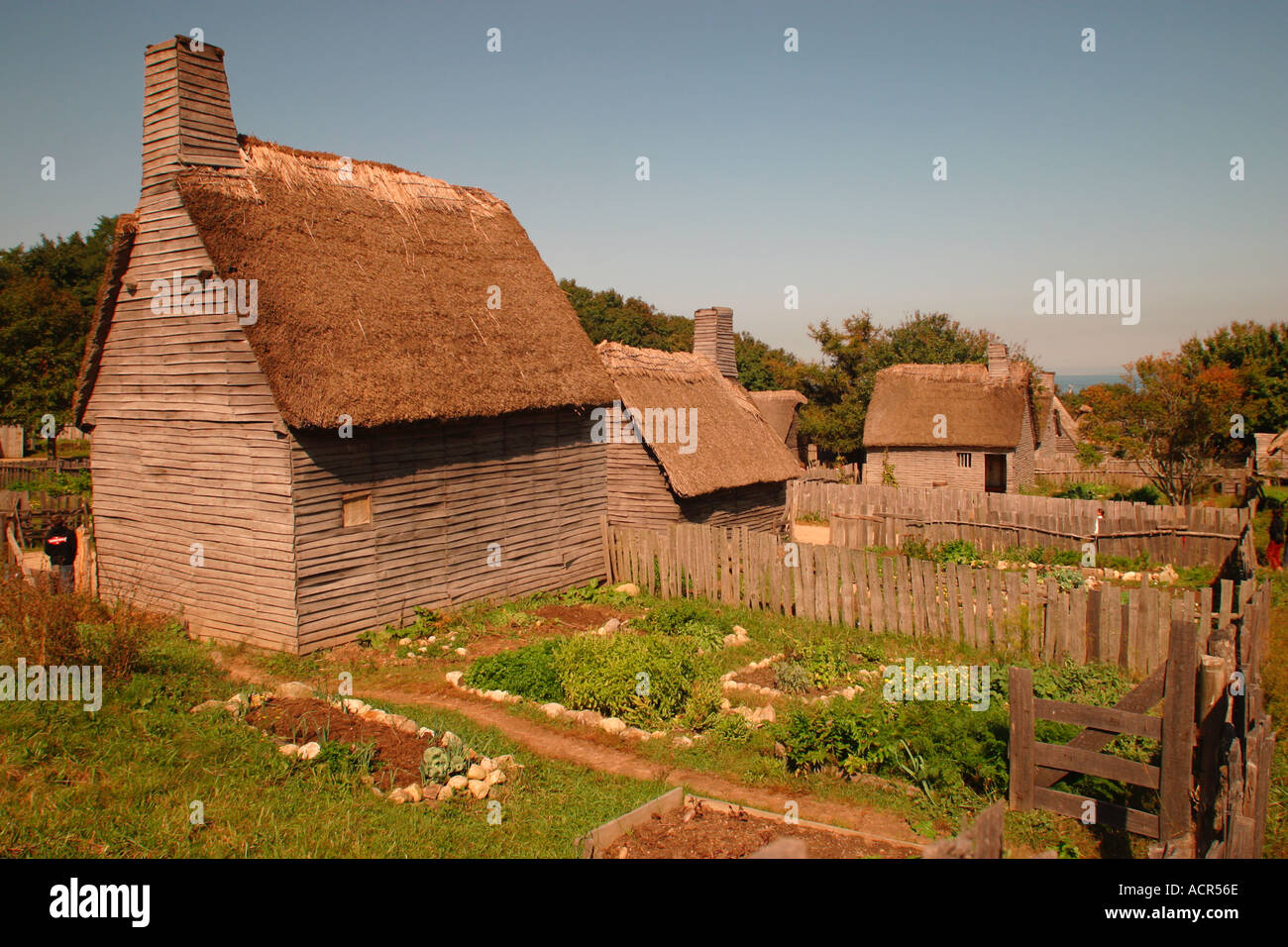 Plimouth Plantation Pilgrim Settlement Plymouth Massachusetts Stock Photo