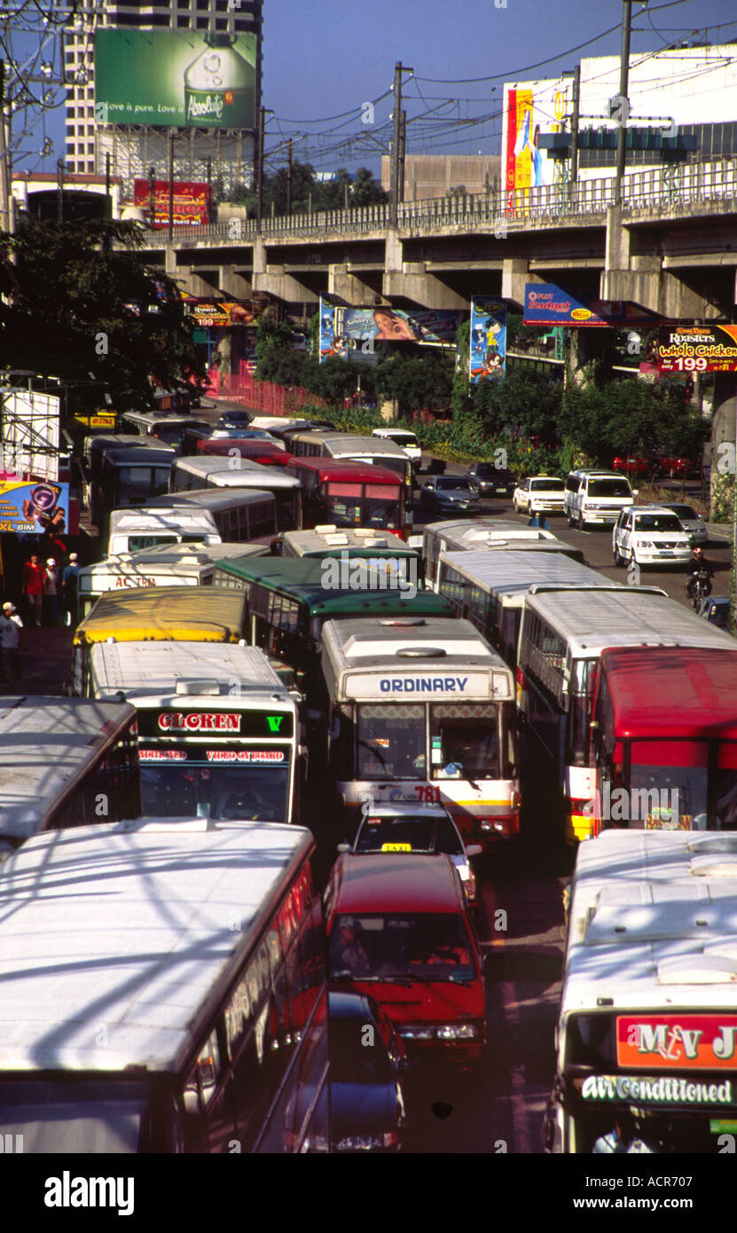Jammed EDSA Highway Manila Philippines 2 Stock Photo