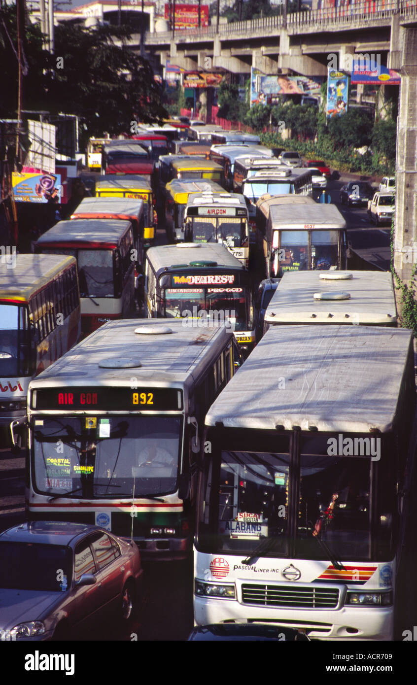 Jammed EDSA Highway Manila Philippines 3 Stock Photo