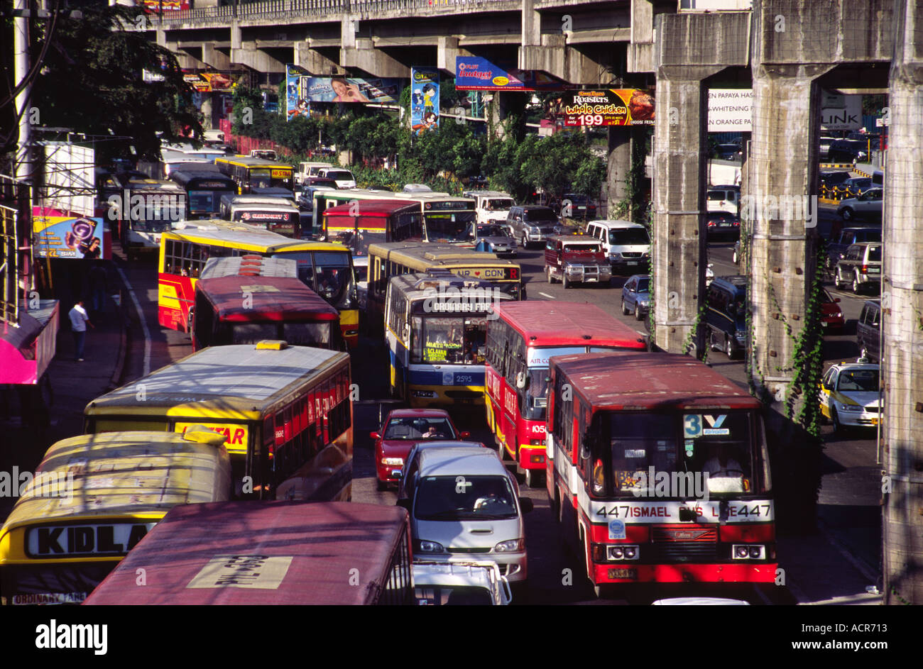 Jammed EDSA Highway Manila Philippines 7 Stock Photo