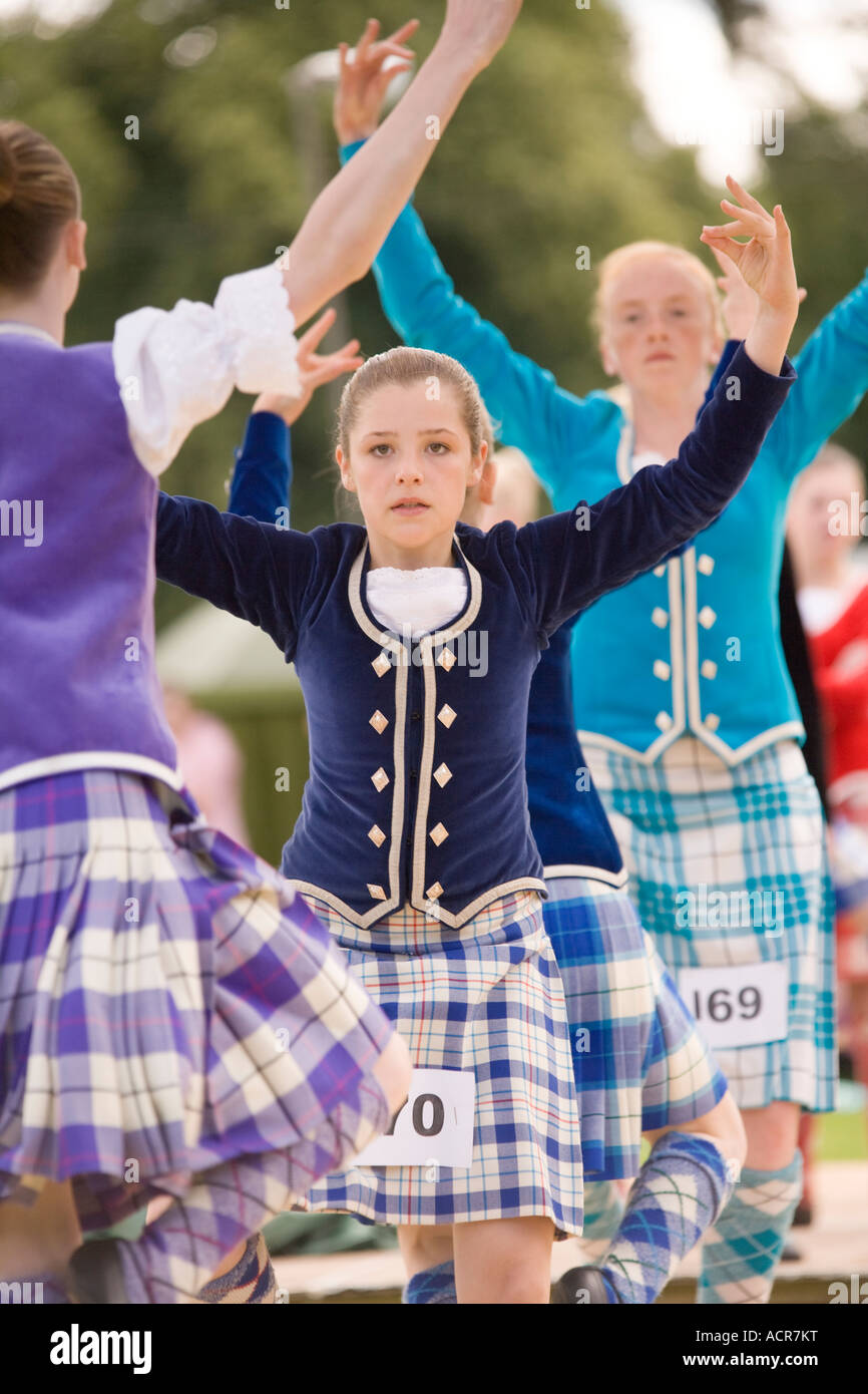 Traditional Scottish dancing young girls Highland Dancing at Langholm