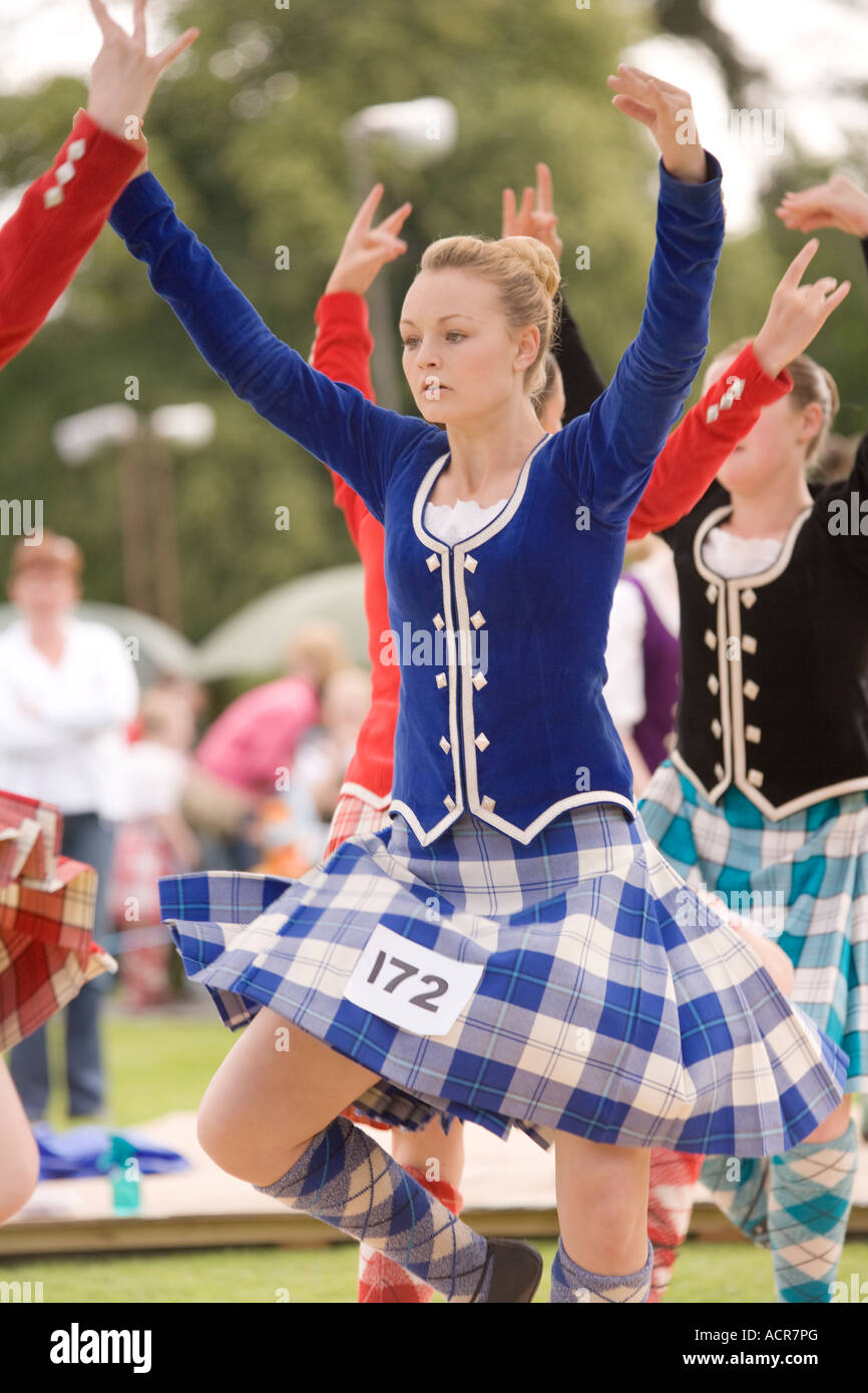 Traditional Scottish dancing young girls Highland Dancing at Langholm