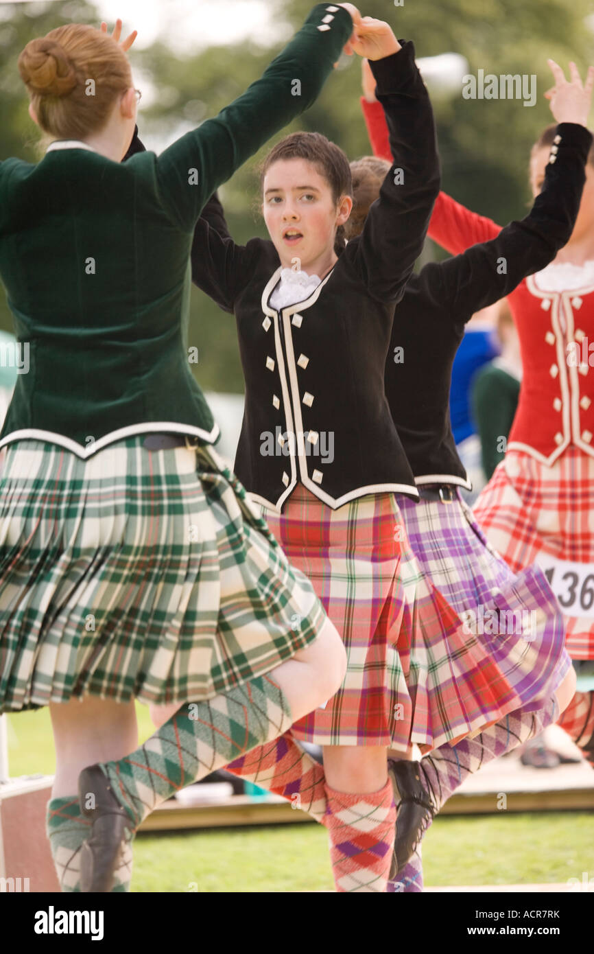 Traditional Scottish dancing young girls Highland Dancing at Langholm