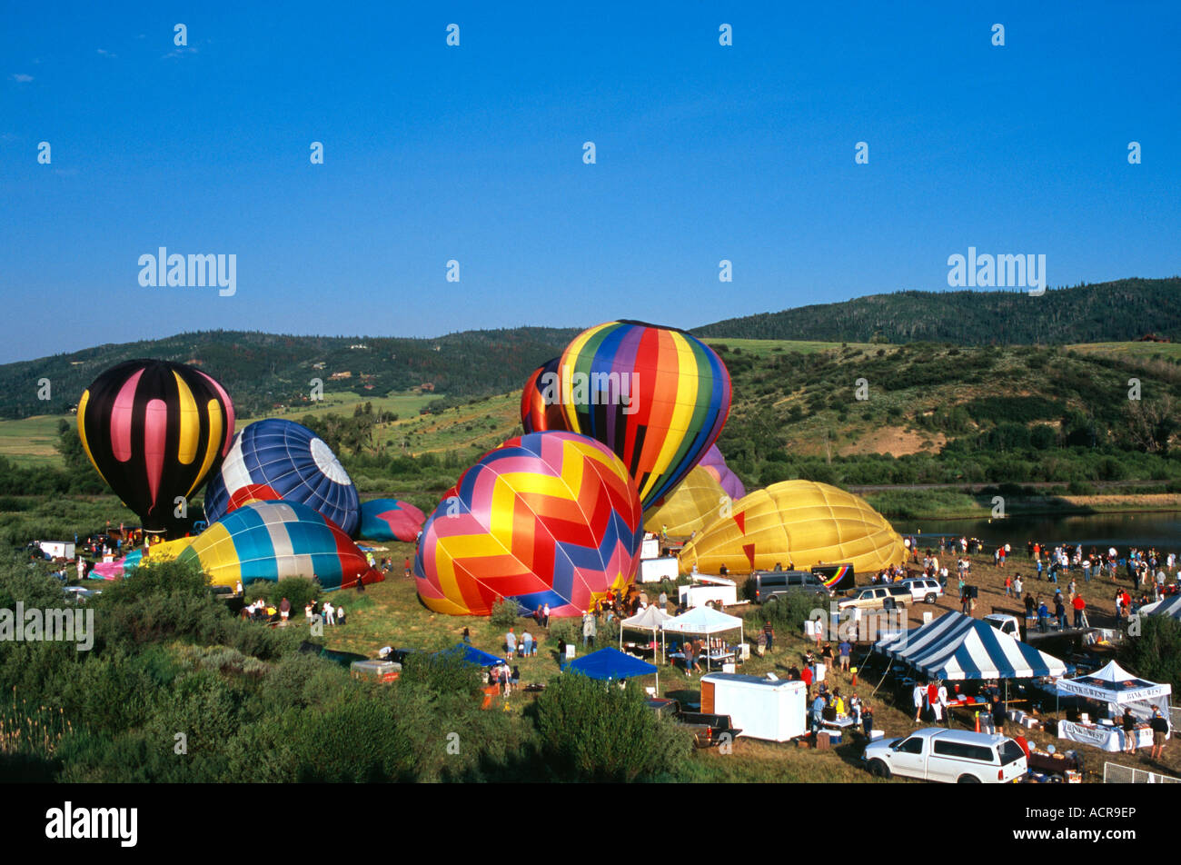 Hot air balloon festival Steamboat Springs Colorado USA Stock Photo Alamy