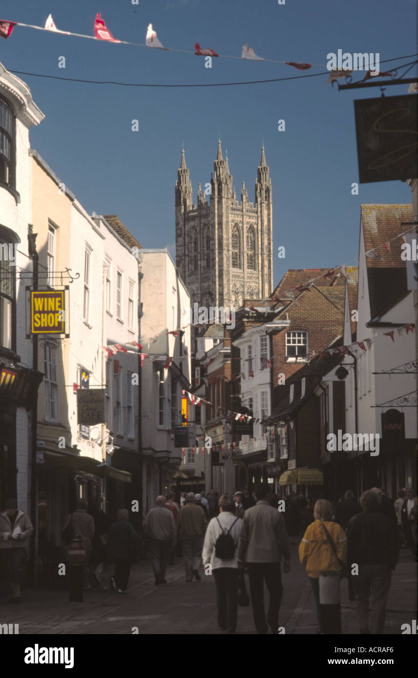 St Margarets Street and Canterbury Cathedral Canterbury Kent England