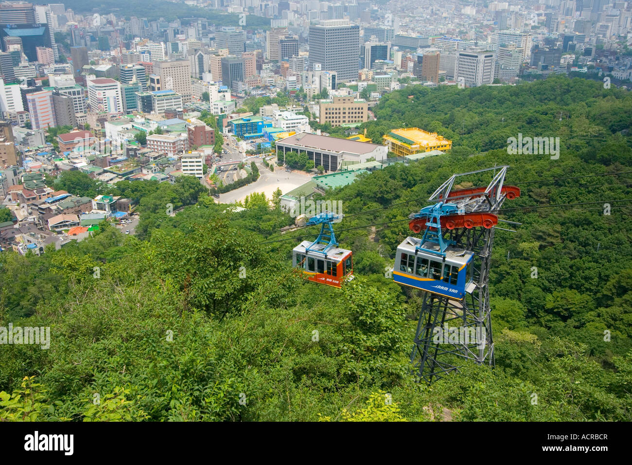 Cable Car to N Seoul Tower Seoul South Korea Stock Photo Alamy