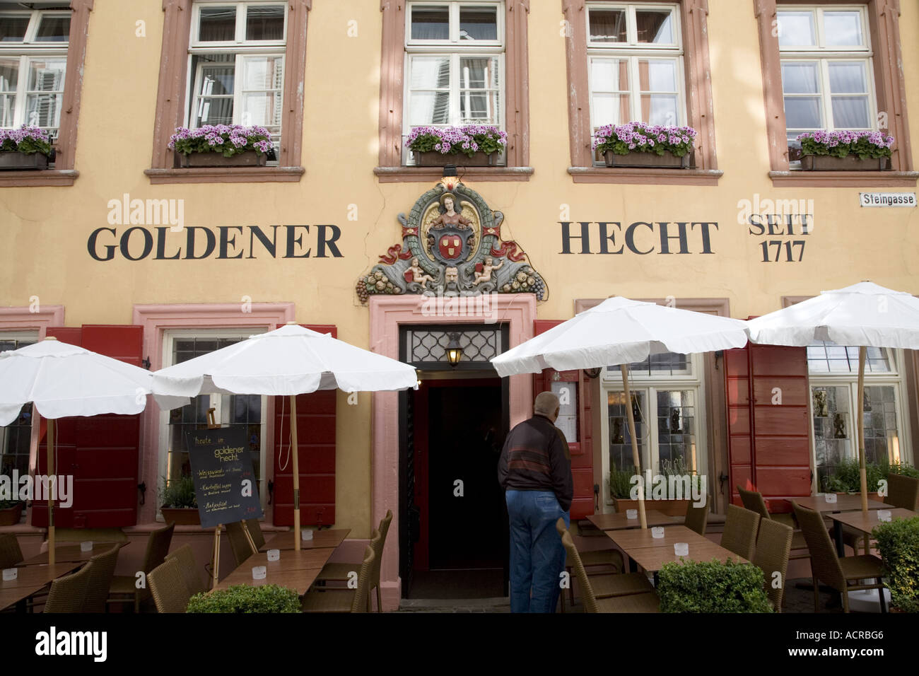 Goldener Hecht Restaurant, Heidelberg, Germany Stock Photo