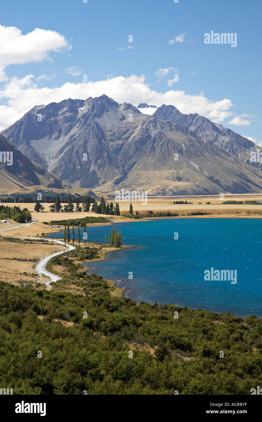 Lake Ohau and Neumann Range North Otago Mackenzie Country South Island ...