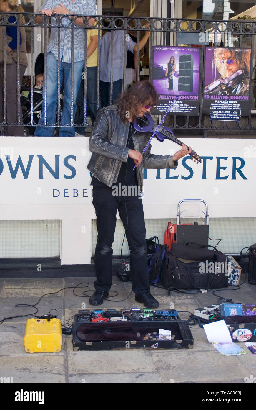 Ed Alleyne Johnson, violinist and composer, busking in Chester City