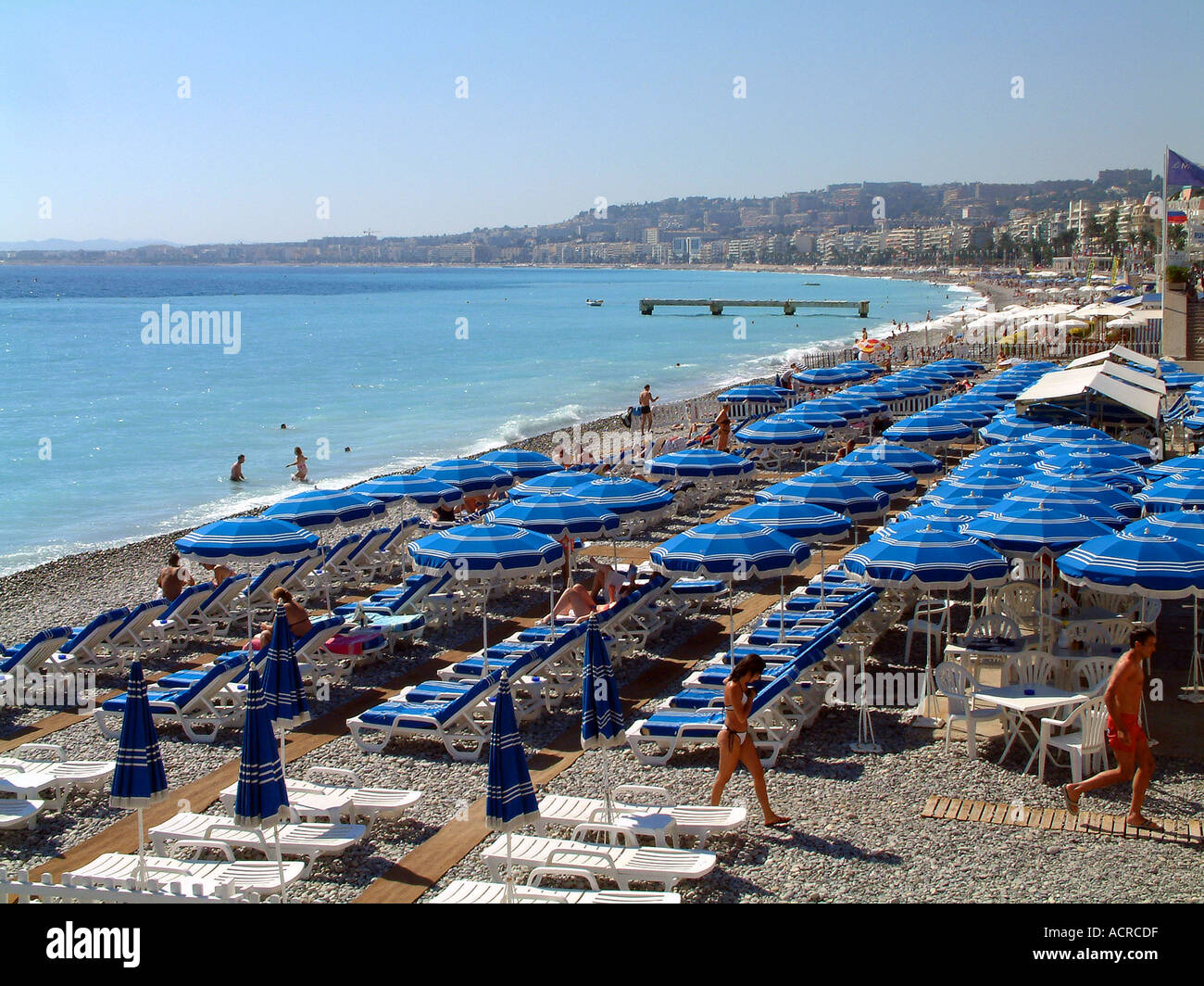 Chemicus Gematigd Additief Parasols on the beach at Nice French Riviera Cote d Azur Southern France  Stock Photo - Alamy