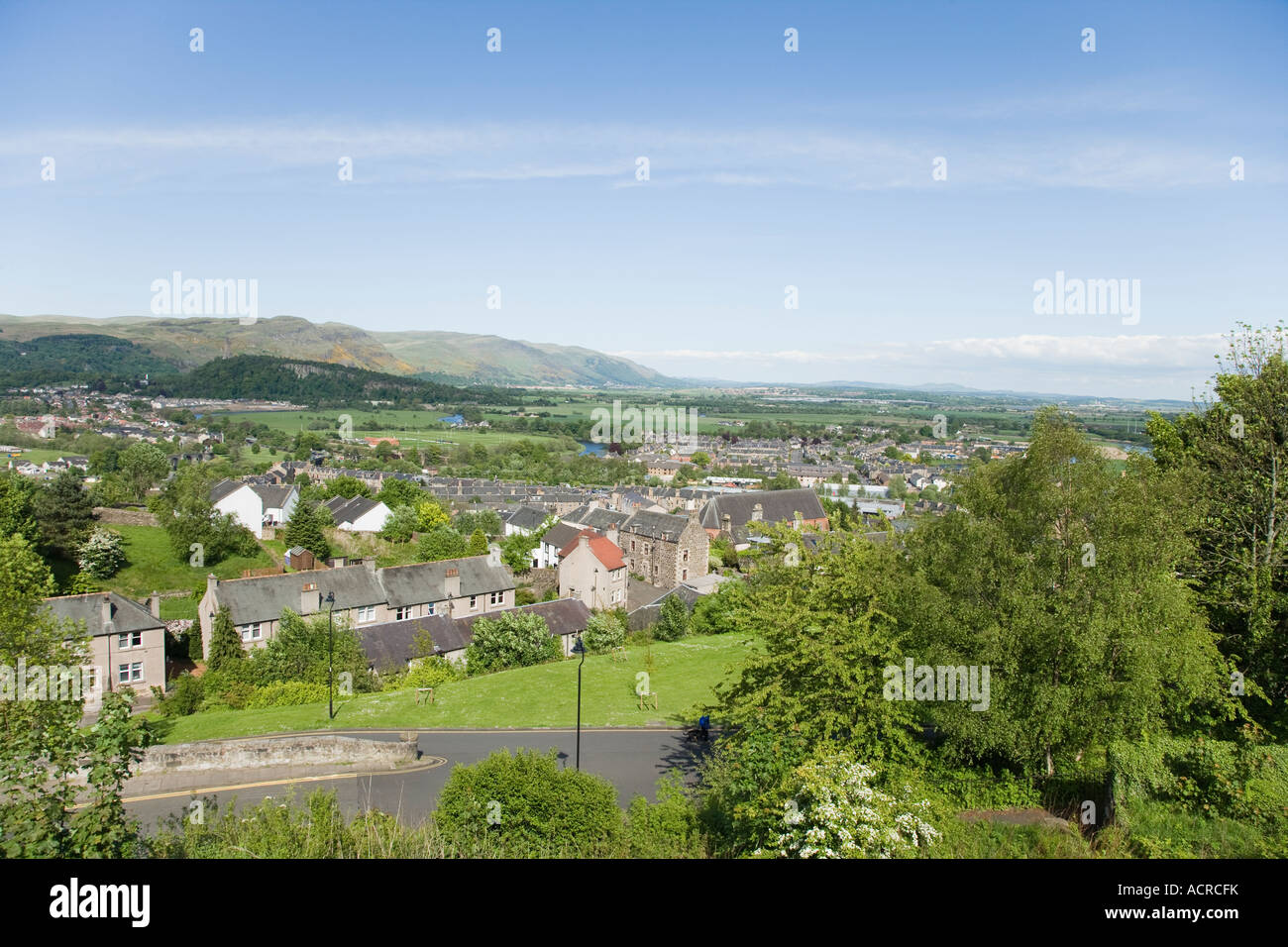 Stirling, as seen from Stirling castle Stock Photo