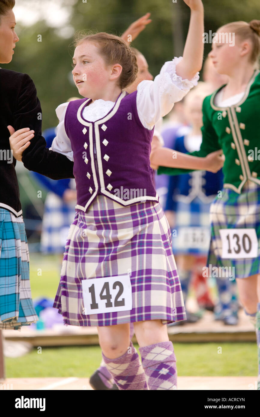 Traditional Scottish dancing young girls Highland Dancing at Langholm