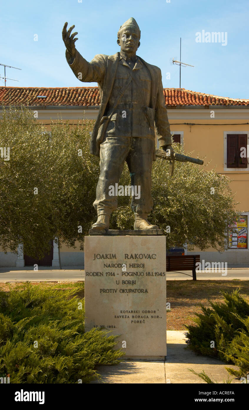 Statue of Joakim Rakovac in Porec Croatia Stock Photo