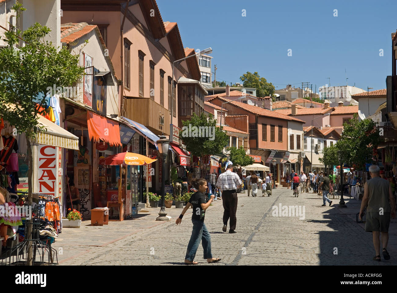 Cesme Town, Shopping District, Aegean, Turkey Stock Photo