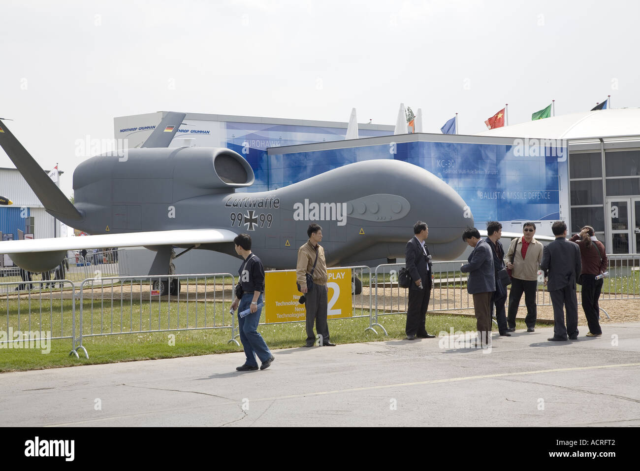 EUROHAWK High Altitude Long Endurance Unmanned Air Vehicle Reconnaissance System,  ILA 2006 Berlin Exhibition Germany Stock Photo