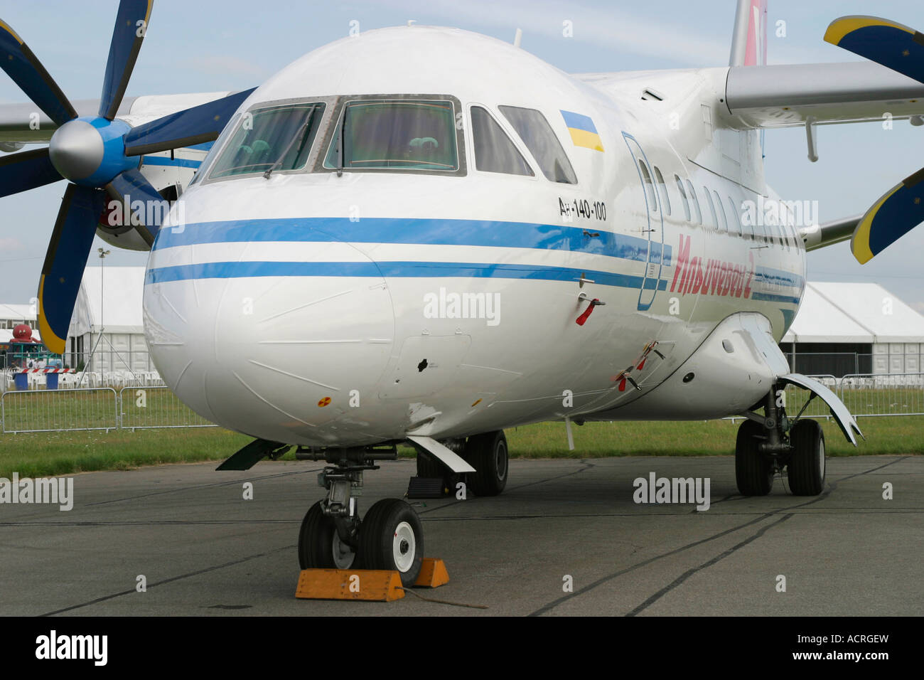 Short range turboprop airliner Antonov An-140 Stock Photo