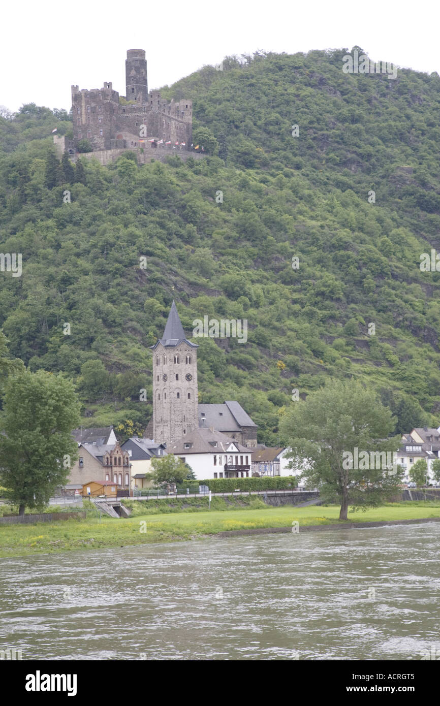 Burg Maus (Mouse Castle), Wellmich, Romantic Rhine, Rhine, Germany Stock Photo