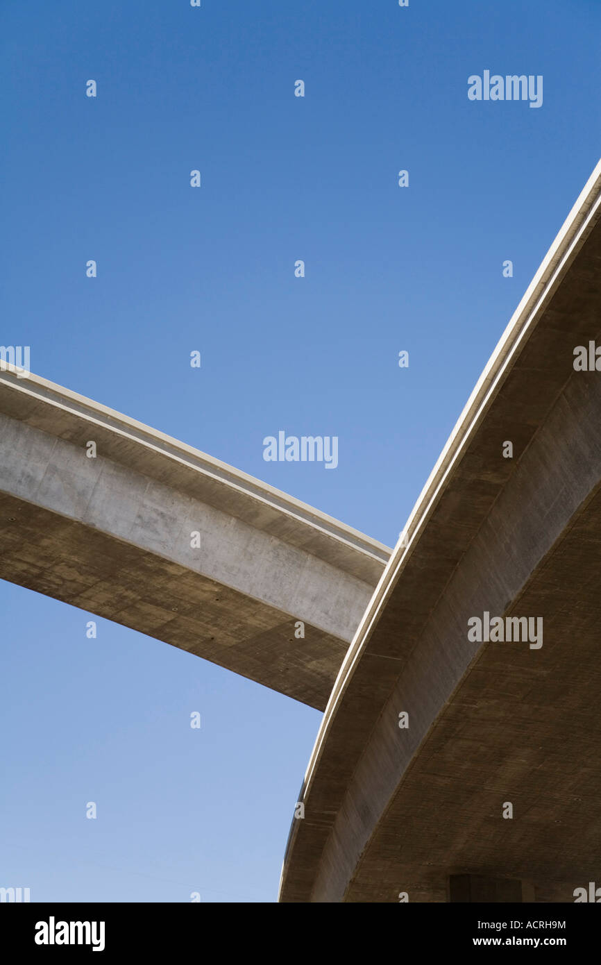 Sweeping curves of a freeway junction in Southern California Stock Photo