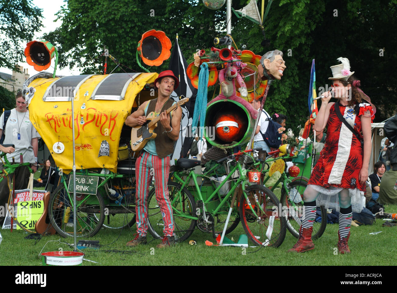 Performing in front of the Rinky Dink mobile sound system at the MAKE