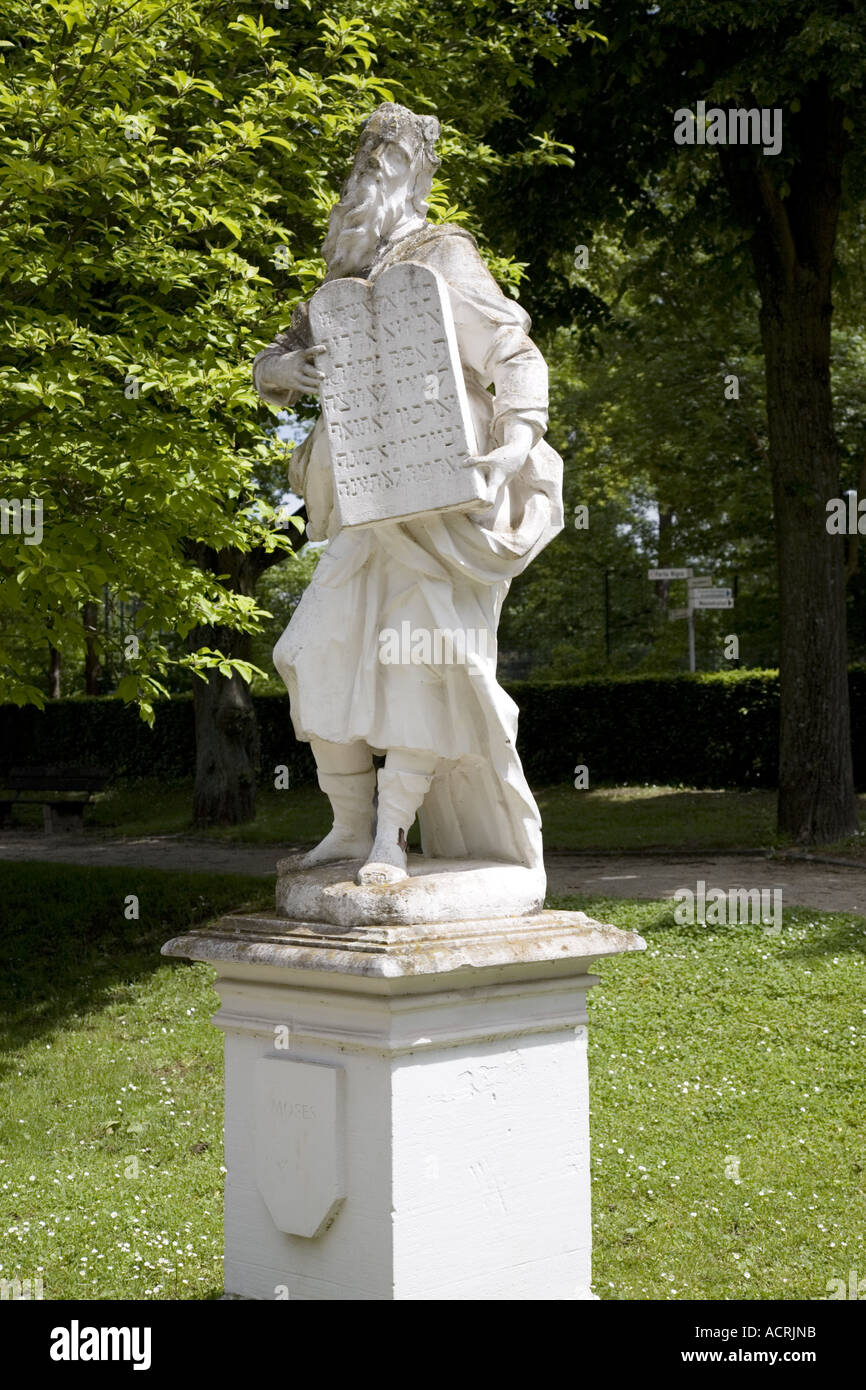 Moses Statue, Prince Electors Residence, Konstantinbasilika, Konstantinplatz, Trier, Germany Stock Photo