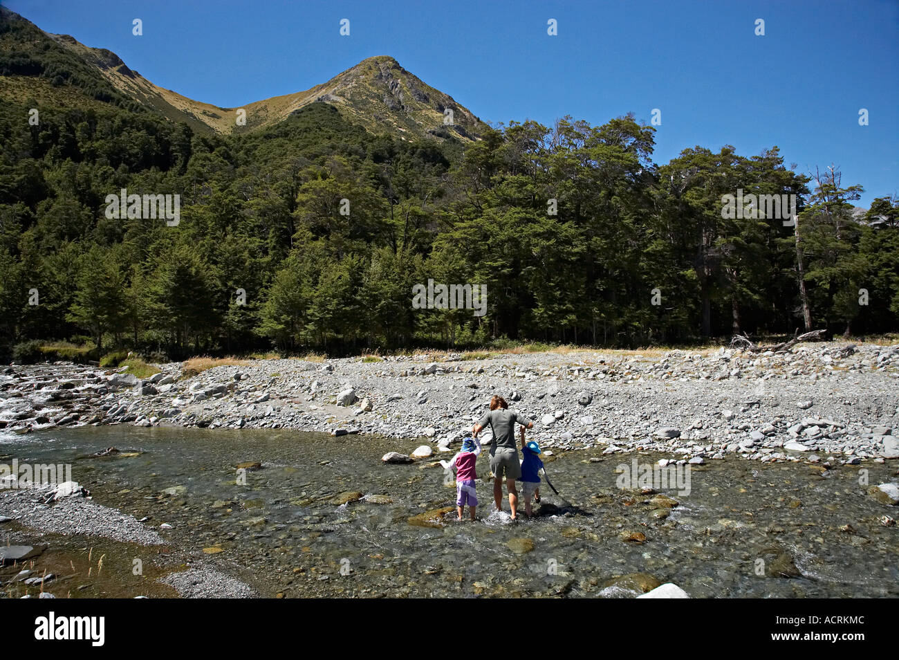 Crossing the North Branch Temple Stream, Temple Valley, Ohau