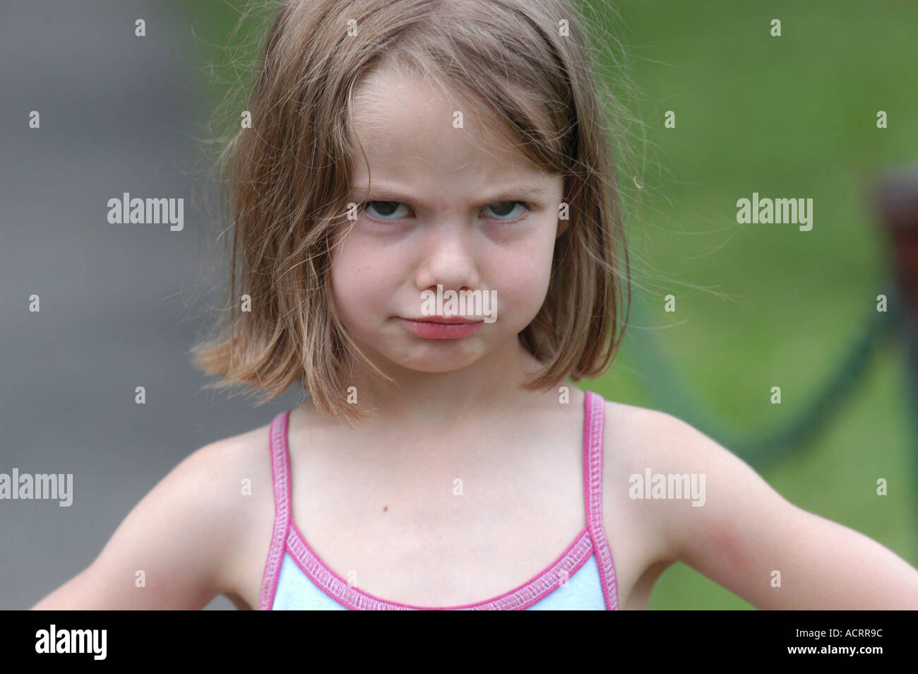 Girl and funny face Stock Photo