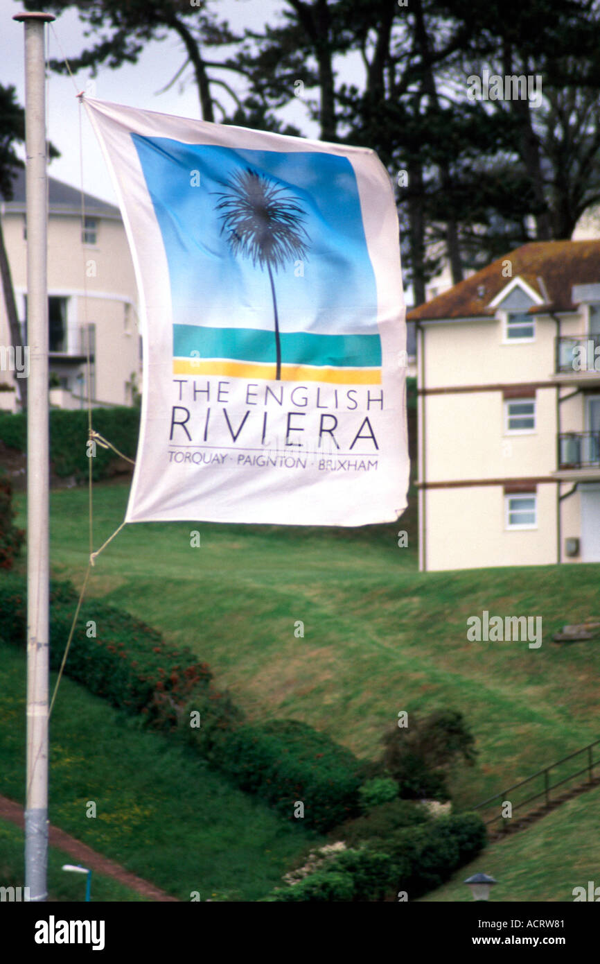 English Riviera Flag at Goodrington paignton Stock Photo