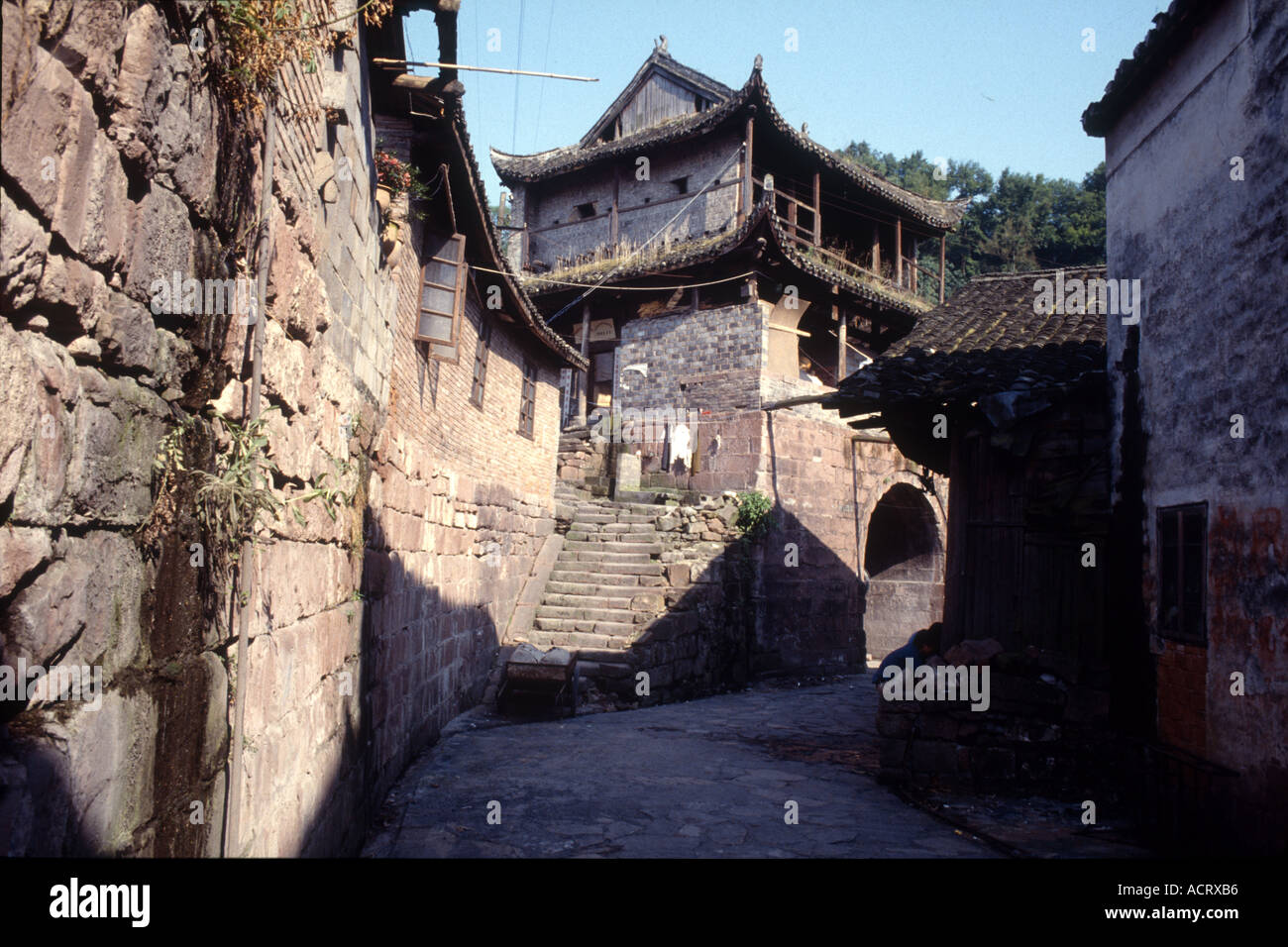 A view of the Fengwang old town hometown of the great writer Shen Congwen Hunan China Stock Photo