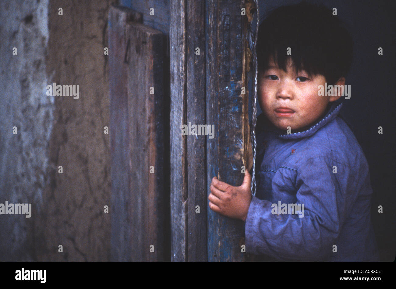 A kid in Eighteenth Station Heilongjiang China Stock Photo