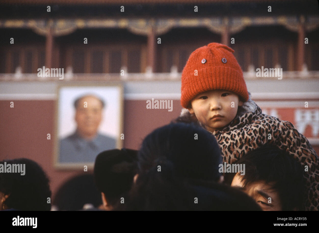 A kid in Tiananmen Square Beijing China Stock Photo