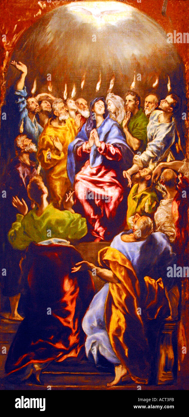 Museo del Prado Museum and Art Gallery Pentecost by El Greco Madrid Spain Europe Stock Photo
