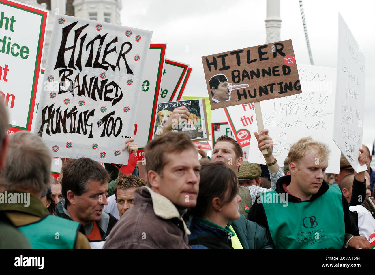 Pro fox hunting with dogs demonstrators at Labour Party Conference Brighton 2004 Stock Photo