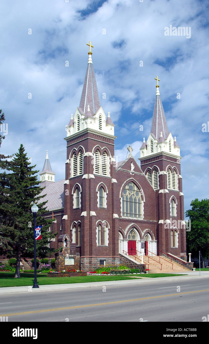 Basilica of St James exterior in Jamestown North Dakota USA Stock Photo