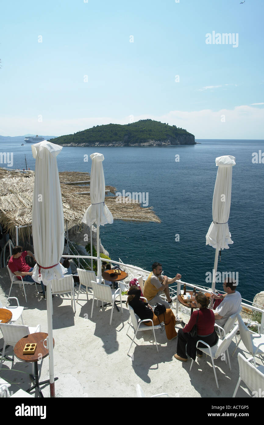 Buza bar on the cliff of Dubrovnik city wall Adria Dalmatia Adriatic ...