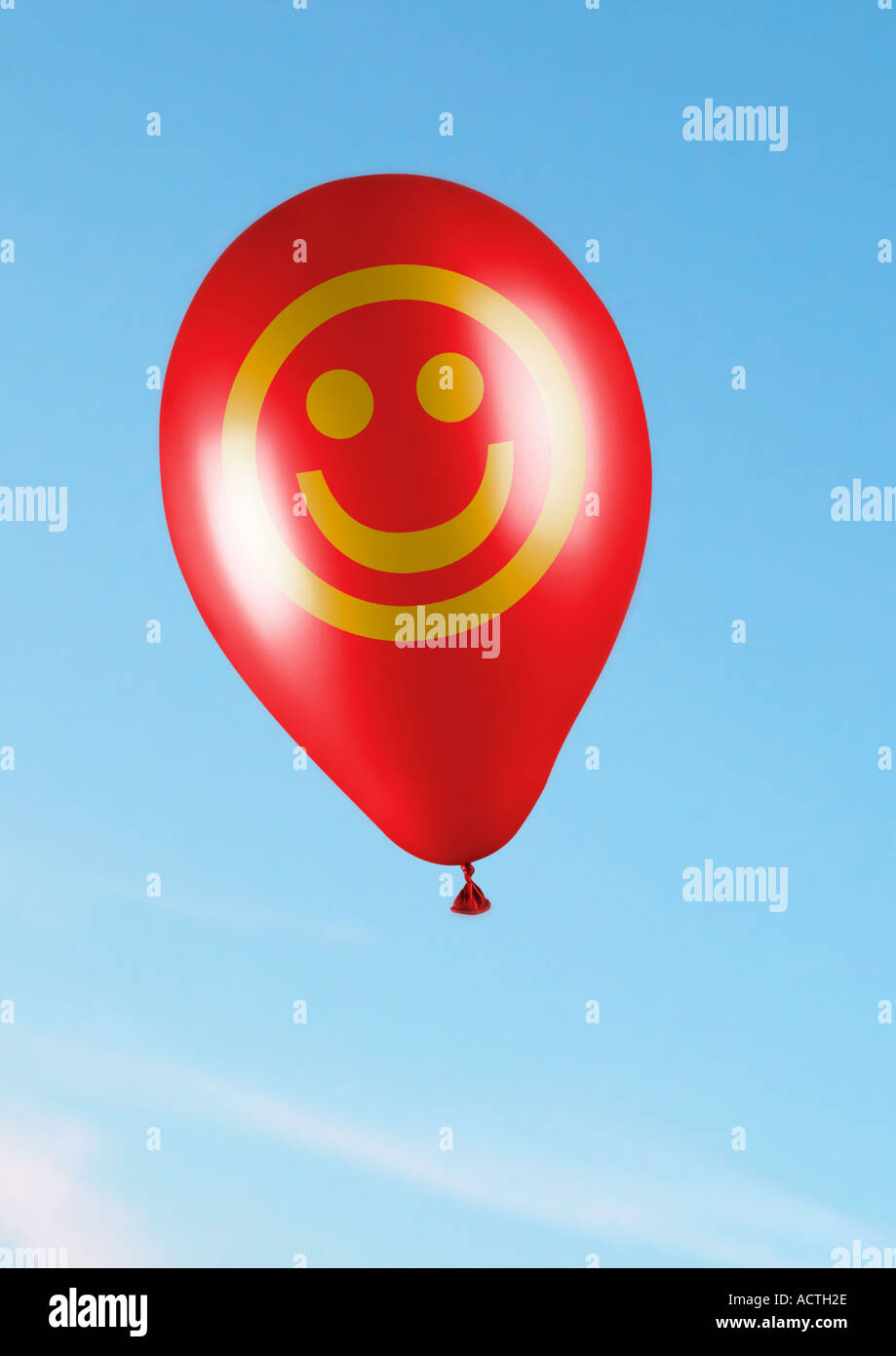 balloon with smiley Luftballon mit Gesicht Stock Photo
