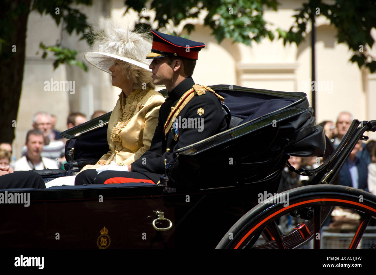The Duchess of Cornwall and HRH Prince William at Trooping the Colour, London, June 2007 Stock Photo
