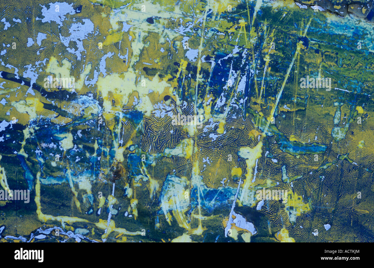 Surface originally pale yellow but then coated with dark yellow dark ...