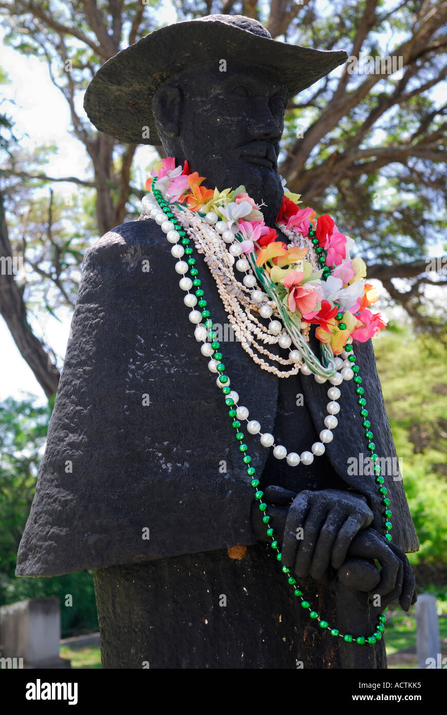 Statue of Father Damien at St Joseph Church Molokai Stock Photo Alamy