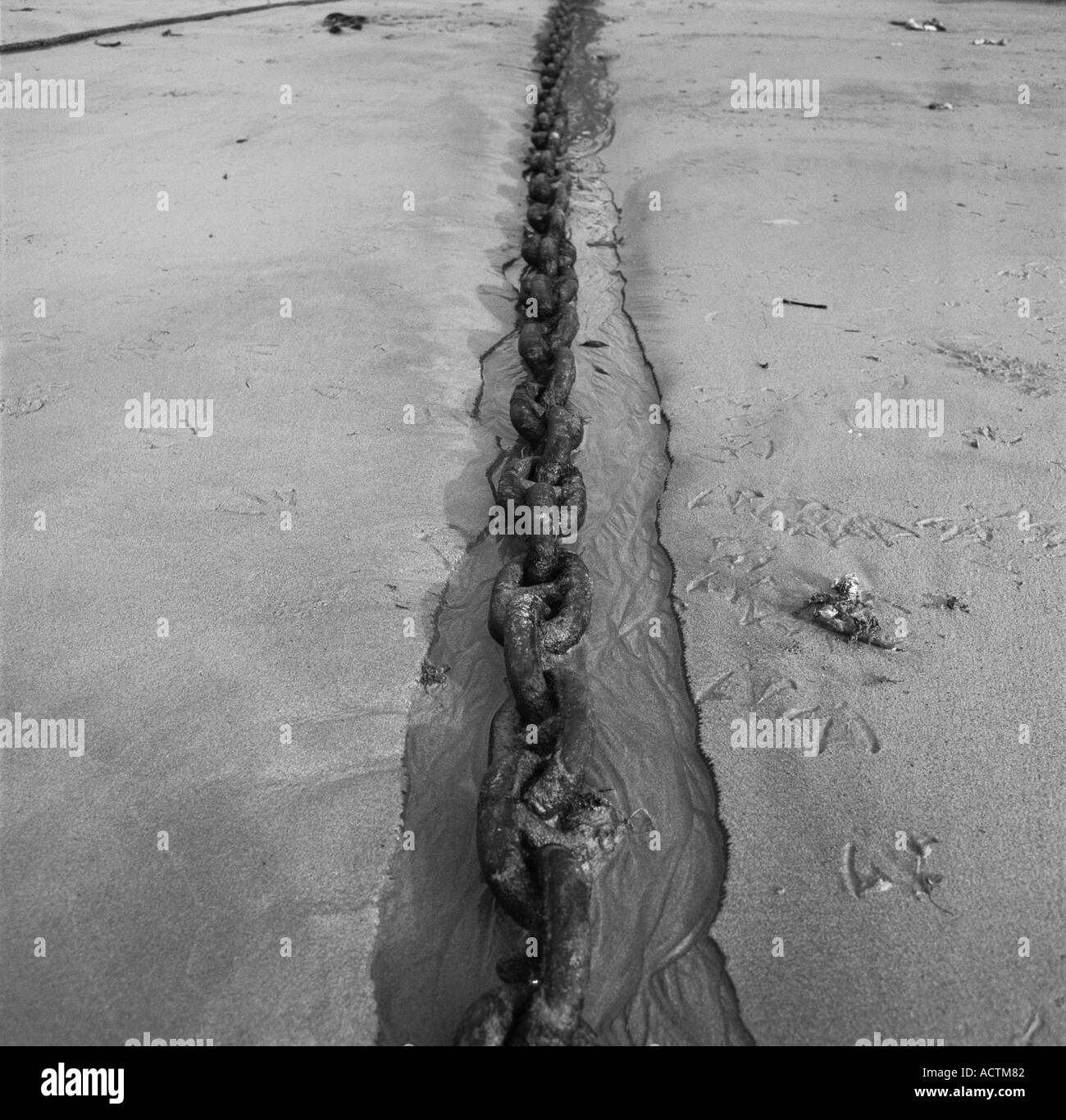 Old chains on the harbour in Newquay CORNWALL SouthWest England, UK