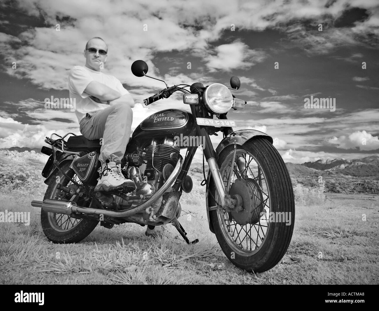 Royal Enfield Bullet 350 in the Kathmandu valley Nepal Stock Photo