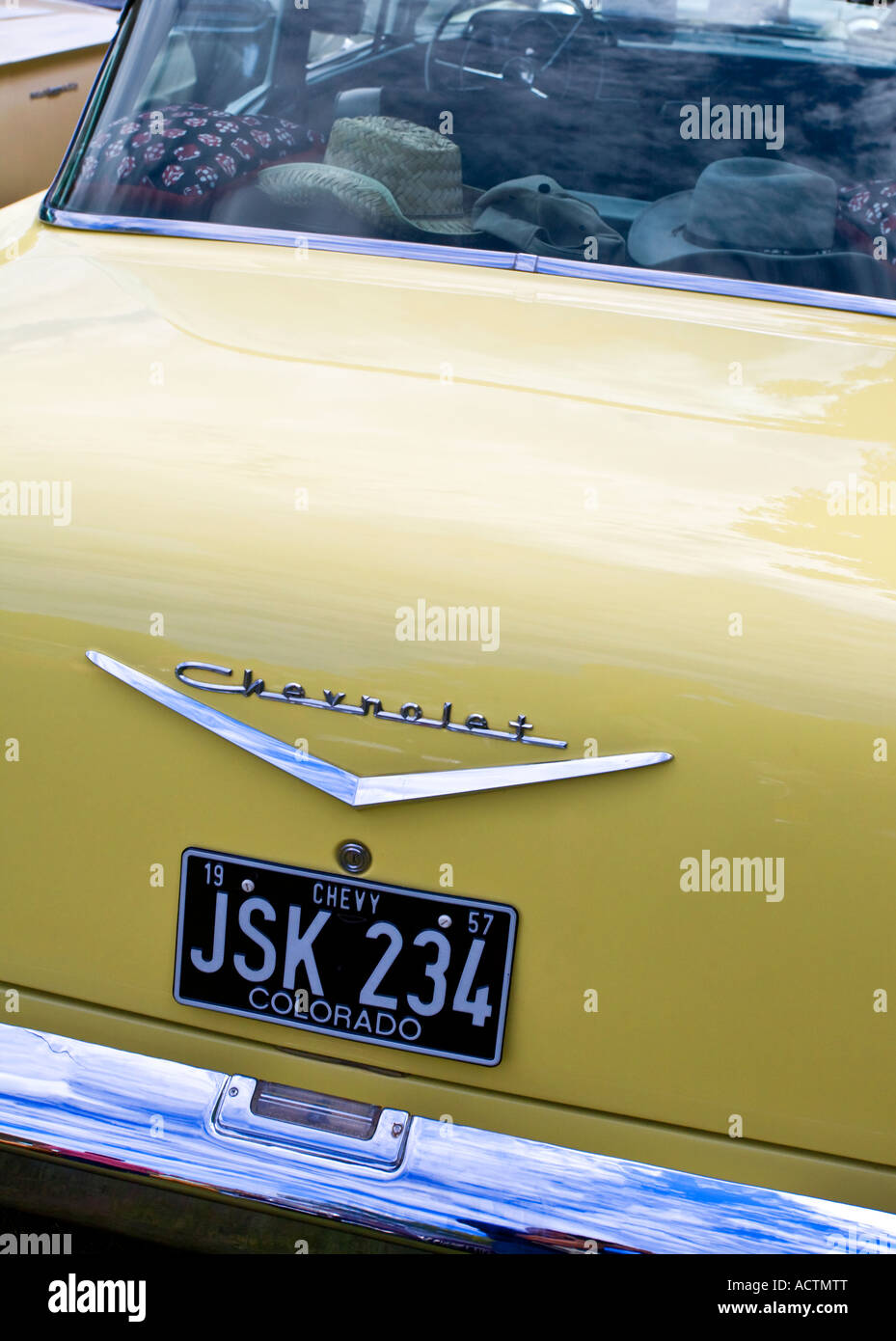 Vintage 1957 Chevrolet Car Showing License Plate Stock Photo Alamy