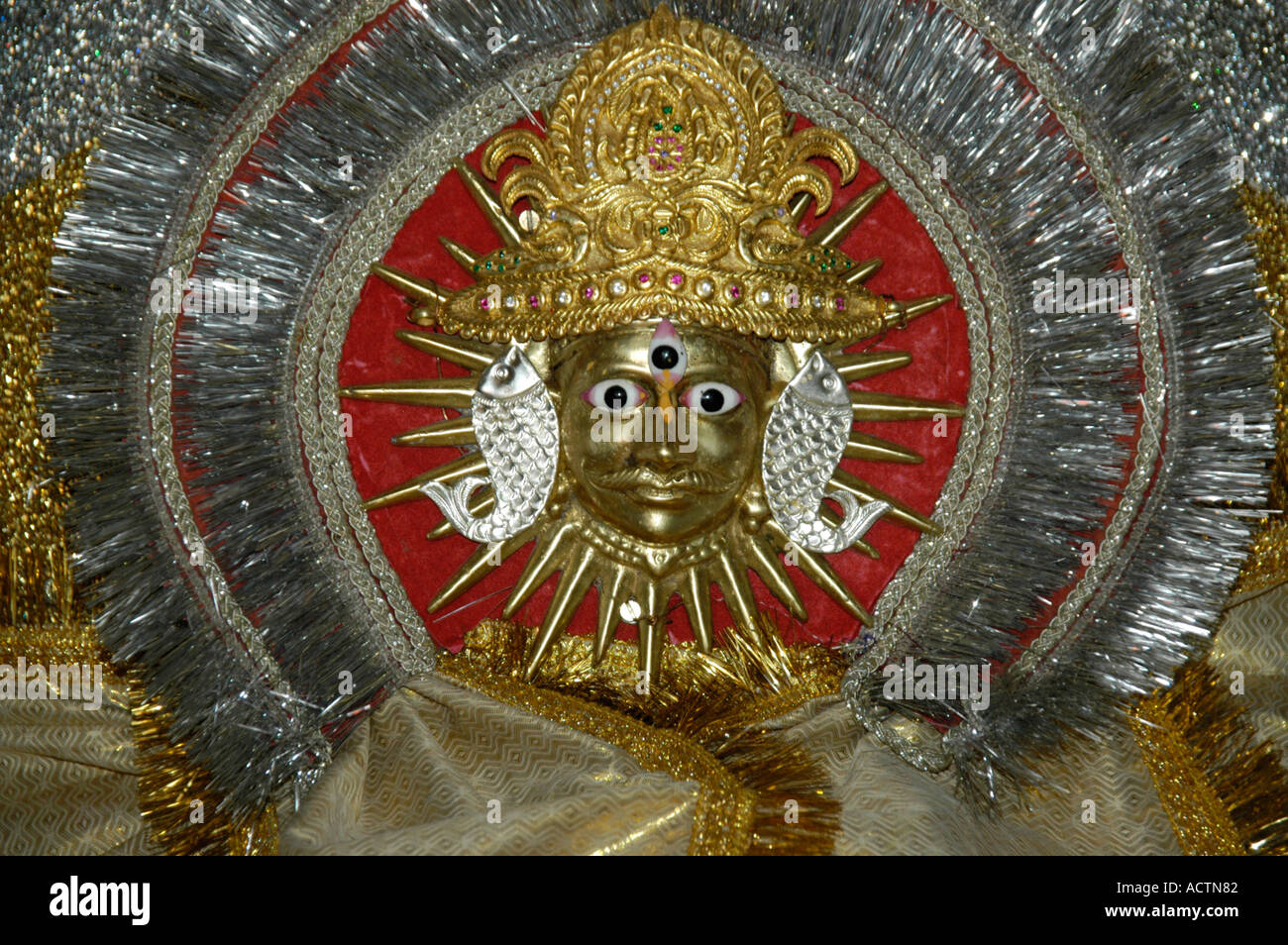 Golden face with sun rays Surya god Surya temple Jaipur Rajasthan ...