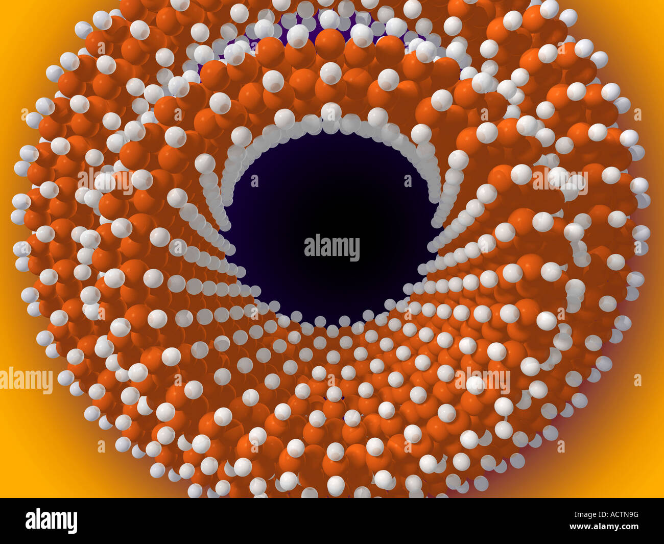 3D computer generated model of a hydrocarbon based nanotechnology bearing Stock Photo