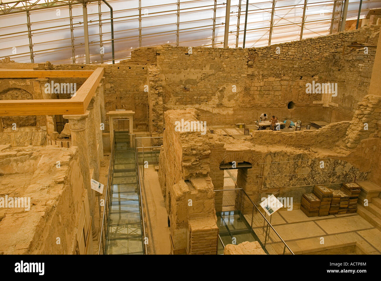 Terrace houses of wealthy Ephesians, Ephesus, Selcuk, Turkey. Stock Photo